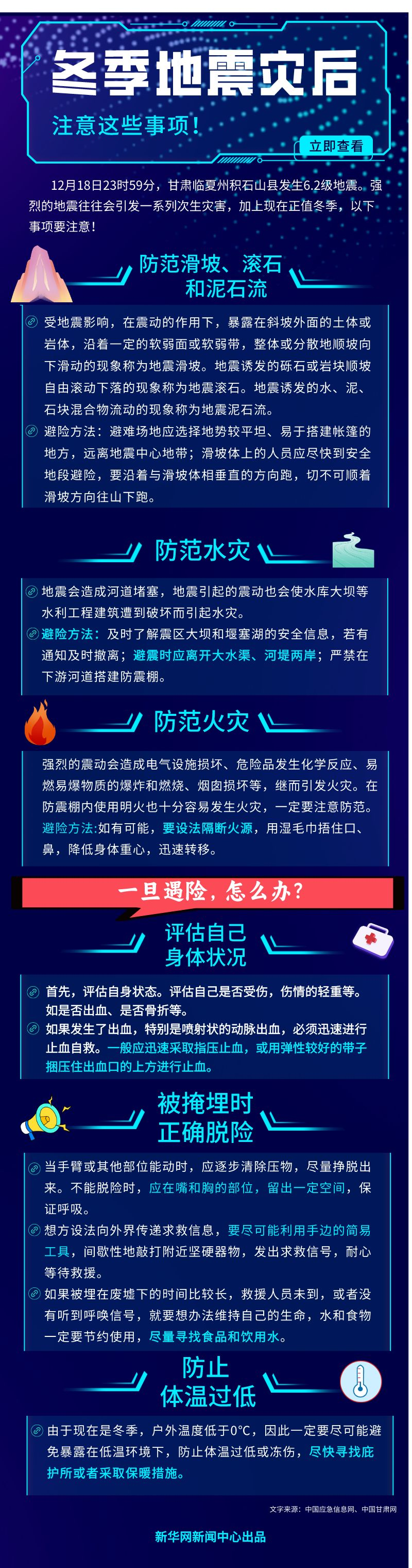 冬季地震災(zāi)后注意這些事項(xiàng)！